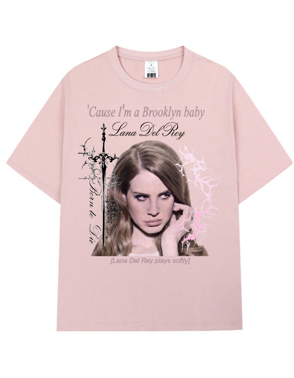 HĀN Official Brooklyn Baby #3 from Gods & Grims Collection, front view of the exclusive graphic T-shirt design.