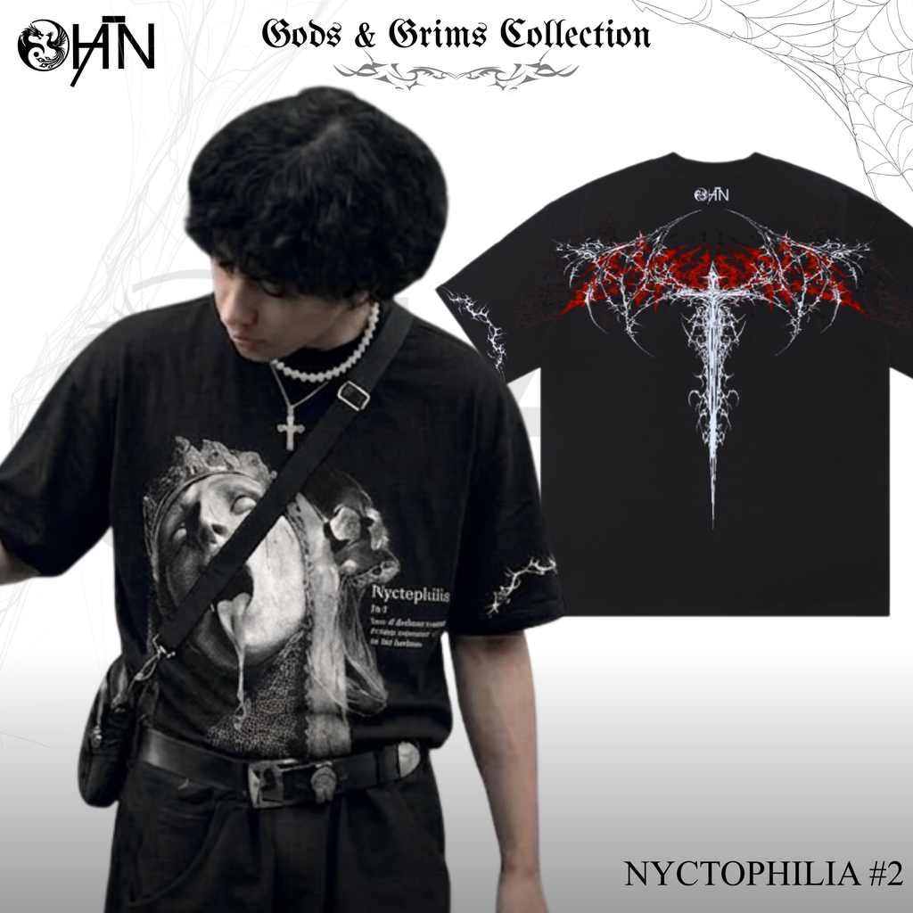 Pre-order Nyctophilia #2 artwork from HĀN Official, featuring dark, mystical imagery from the Gods & Grims Collection.